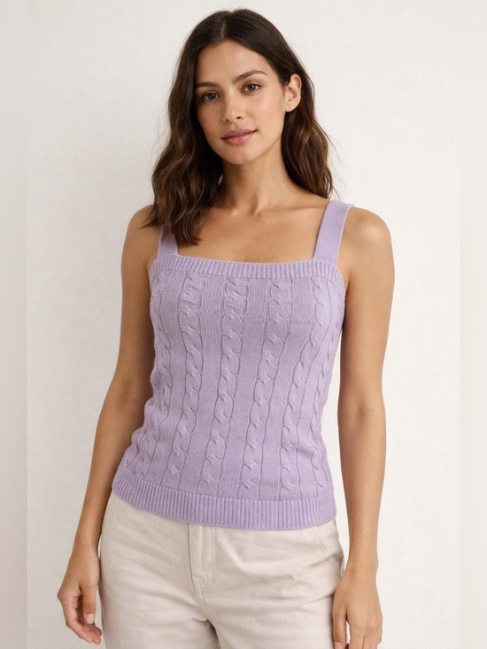 Joie Tops - Joie Lilac Cable Knit Sweater Tank, Size XS